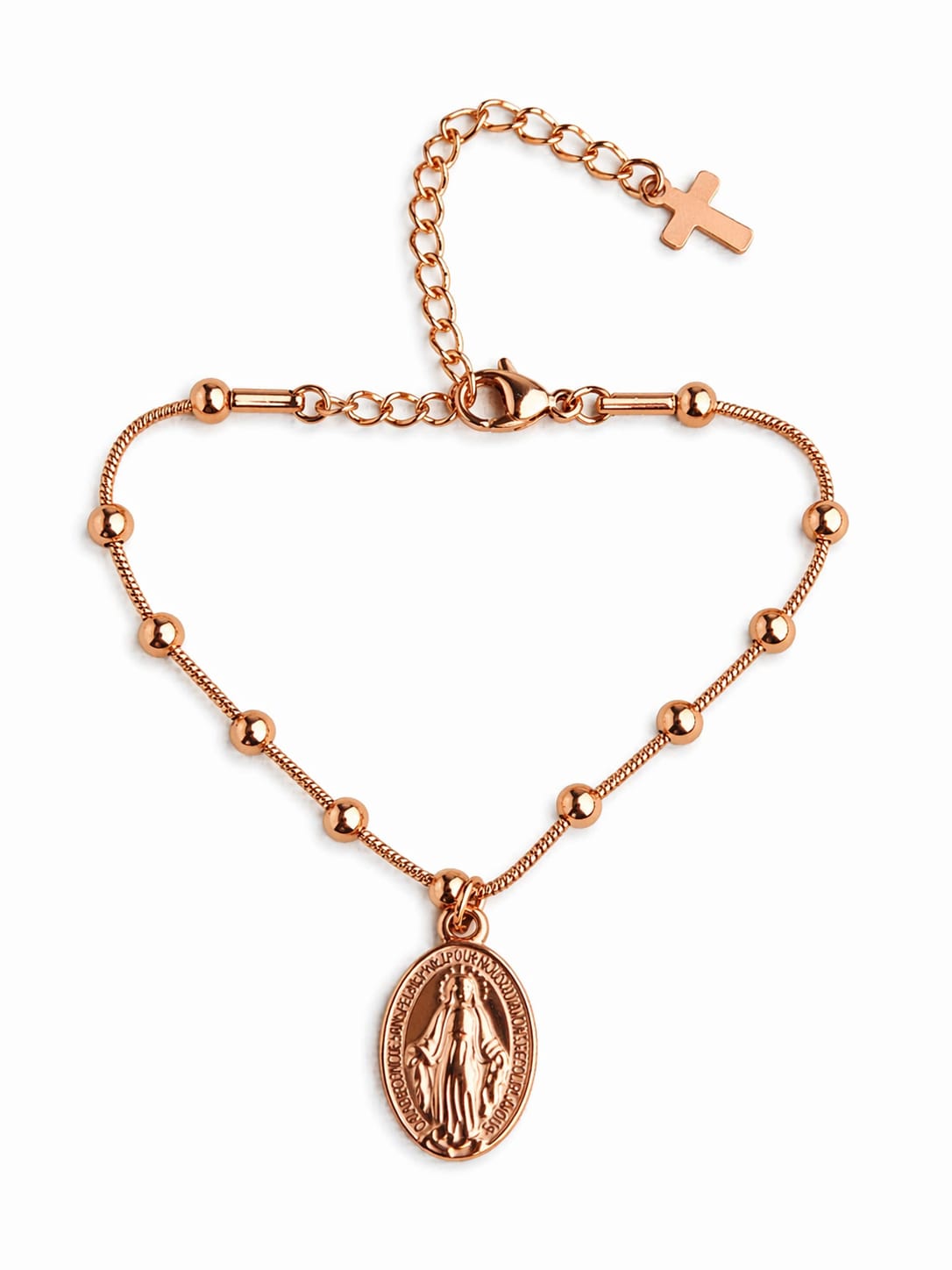 Pulsera Acero Inoxidable Gold Pink Virgen