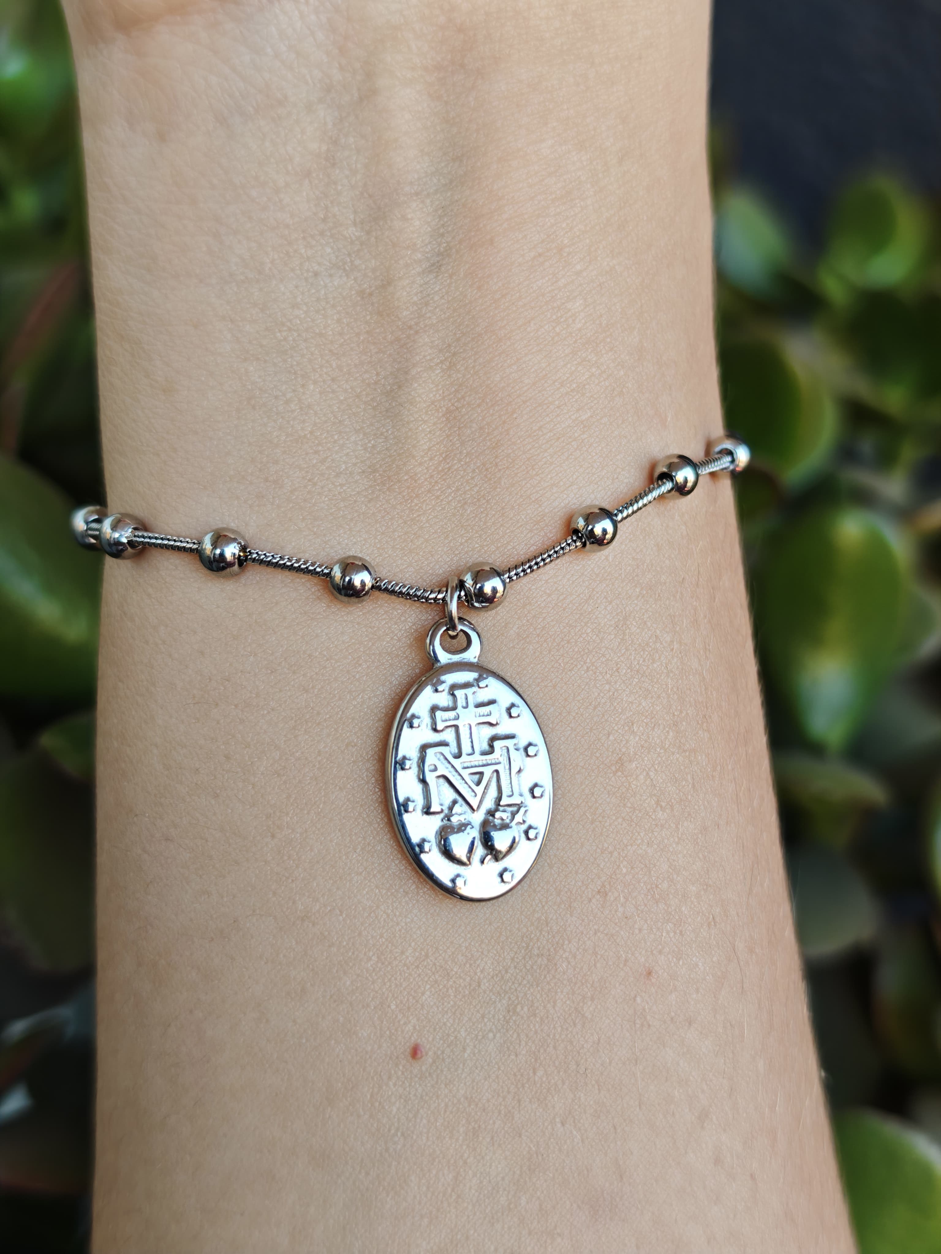 Pulsera Medalla Milagrosa en Acero Inoxidable - Colección Fe