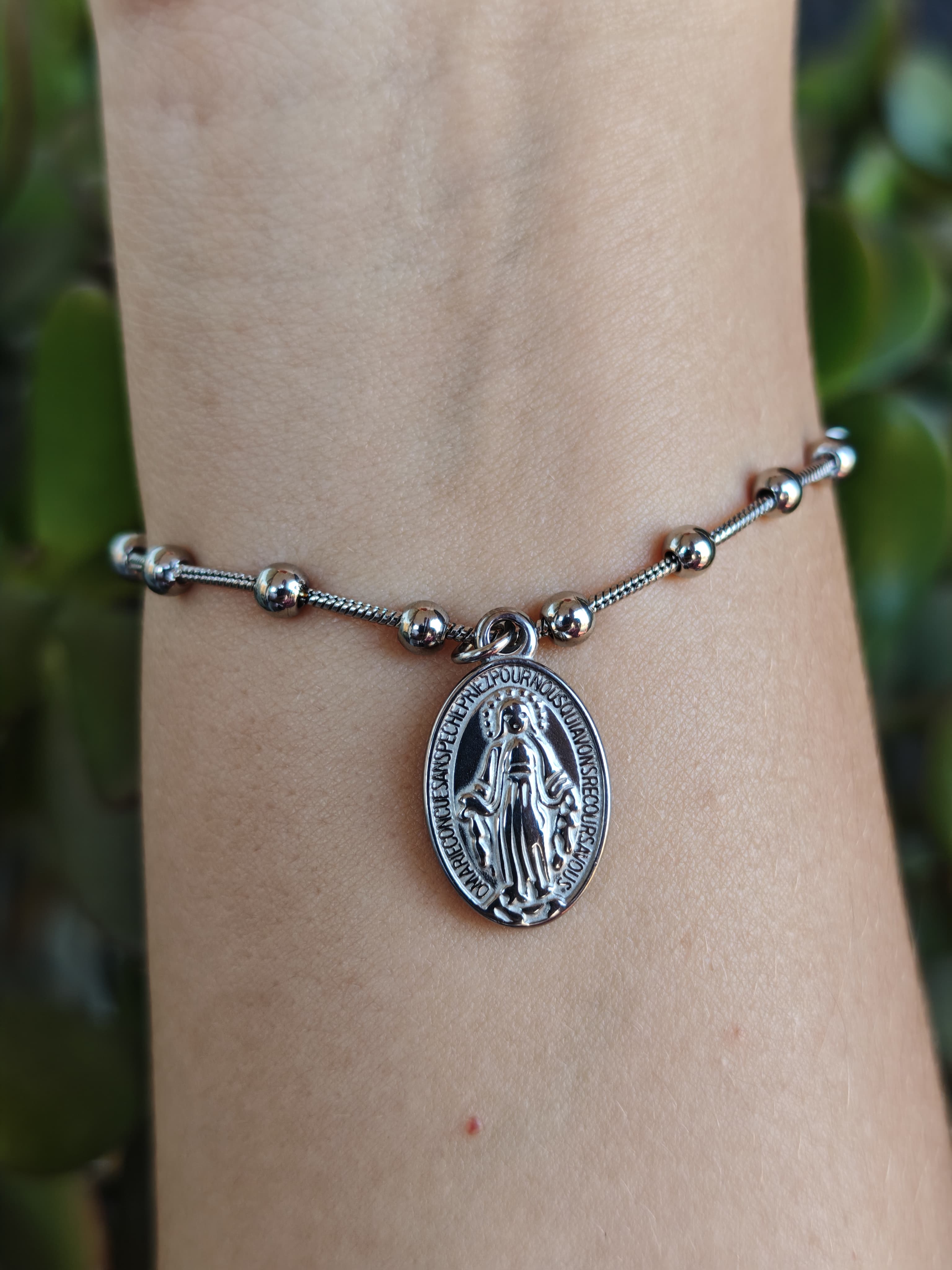 Pulsera Medalla Milagrosa en Acero Inoxidable - Colección Fe
